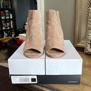 Dolce Vita dark taupe suede peep toe chunky heel bootie , size 8.